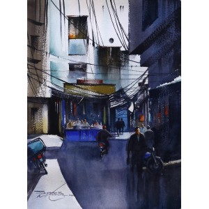 Sarfraz Musawir,11 x 15 Inch, Watercolor on Paper, Cityscape Painting, AC-SAR-098